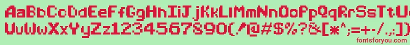 Arcadealternate Font – Red Fonts on Green Background