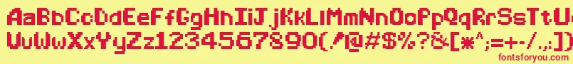 Arcadealternate Font – Red Fonts on Yellow Background