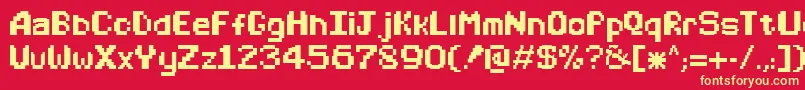 Arcadealternate Font – Yellow Fonts on Red Background