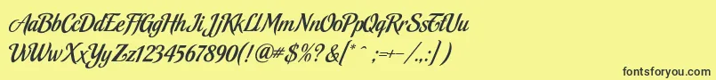 MalbeckRegular Font – Black Fonts on Yellow Background