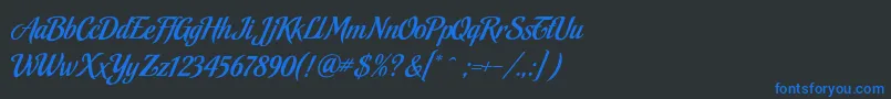 MalbeckRegular Font – Blue Fonts on Black Background