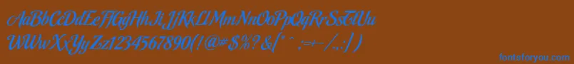MalbeckRegular Font – Blue Fonts on Brown Background