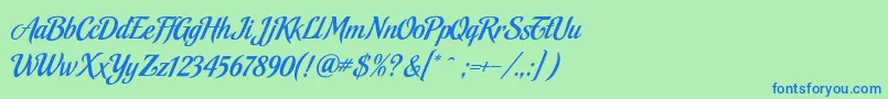 MalbeckRegular Font – Blue Fonts on Green Background