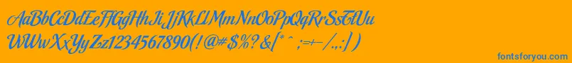 MalbeckRegular Font – Blue Fonts on Orange Background