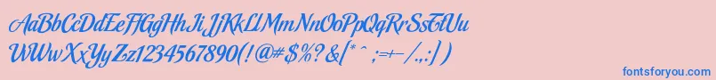 MalbeckRegular Font – Blue Fonts on Pink Background