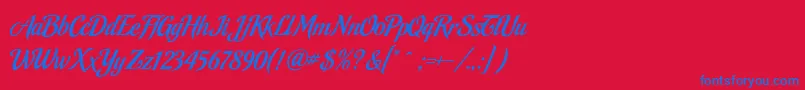 MalbeckRegular Font – Blue Fonts on Red Background