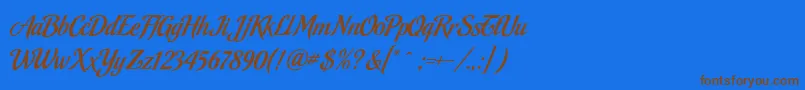 MalbeckRegular Font – Brown Fonts on Blue Background