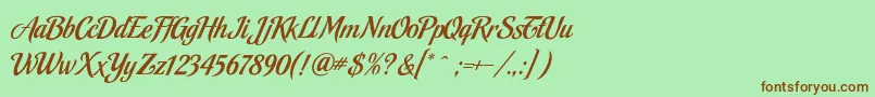 MalbeckRegular Font – Brown Fonts on Green Background