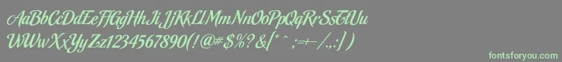 MalbeckRegular Font – Green Fonts on Gray Background