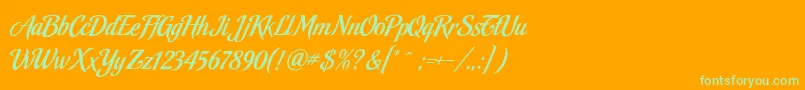 MalbeckRegular Font – Green Fonts on Orange Background