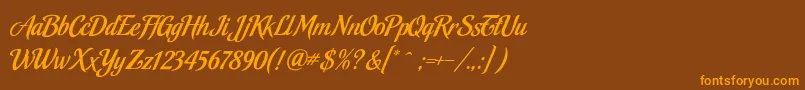 MalbeckRegular Font – Orange Fonts on Brown Background