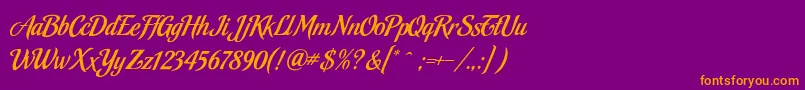 MalbeckRegular Font – Orange Fonts on Purple Background