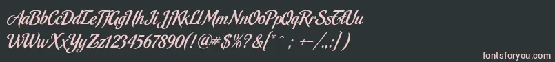 MalbeckRegular-fontti – vaaleanpunaiset fontit mustalla taustalla