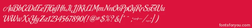 MalbeckRegular Font – Pink Fonts on Red Background