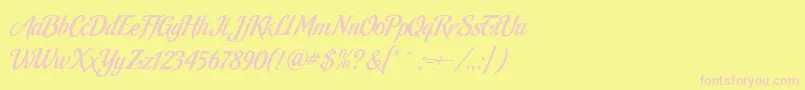 MalbeckRegular Font – Pink Fonts on Yellow Background