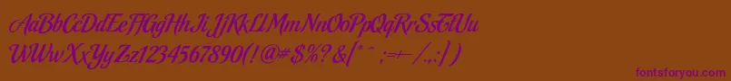 MalbeckRegular Font – Purple Fonts on Brown Background