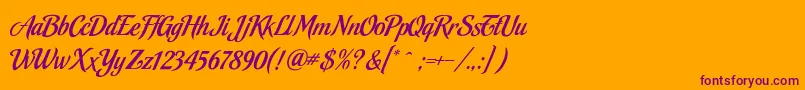 MalbeckRegular Font – Purple Fonts on Orange Background