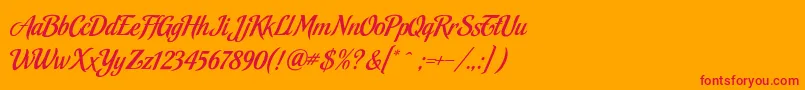 MalbeckRegular Font – Red Fonts on Orange Background