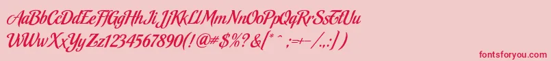 MalbeckRegular Font – Red Fonts on Pink Background