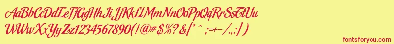 MalbeckRegular Font – Red Fonts on Yellow Background