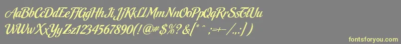 MalbeckRegular-fontti – keltaiset fontit harmaalla taustalla