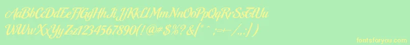 Шрифт MalbeckRegular – жёлтые шрифты на зелёном фоне