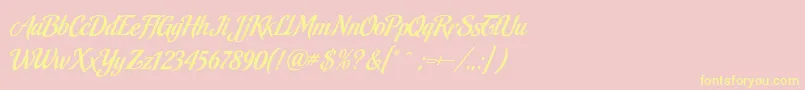 MalbeckRegular Font – Yellow Fonts on Pink Background