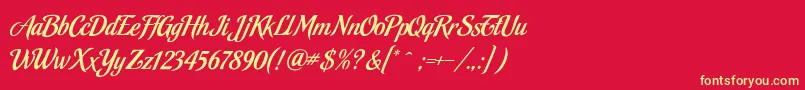 MalbeckRegular Font – Yellow Fonts on Red Background