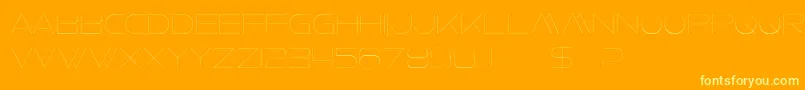 FaxineSky-Schriftart – Gelbe Schriften auf orangefarbenem Hintergrund