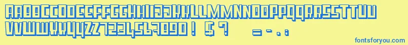 SuperCubeBlod Font – Blue Fonts on Yellow Background