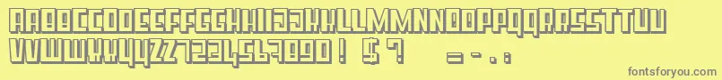 フォントSuperCubeBlod – 黄色の背景に灰色の文字