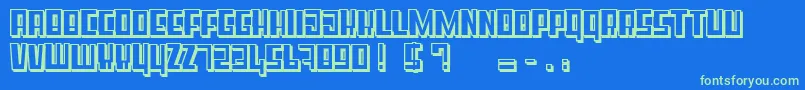 SuperCubeBlod Font – Green Fonts on Blue Background