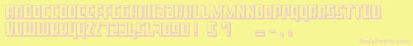 SuperCubeBlod Font – Pink Fonts on Yellow Background
