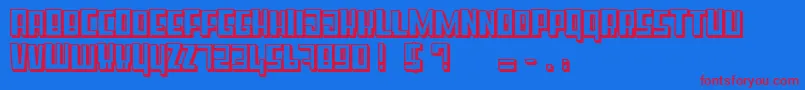 SuperCubeBlod Font – Red Fonts on Blue Background