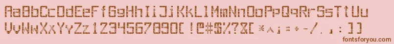 OutAegLcd Font – Brown Fonts on Pink Background