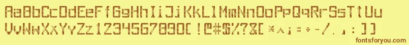 OutAegLcd Font – Brown Fonts on Yellow Background