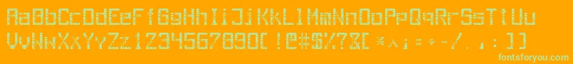OutAegLcd Font – Green Fonts on Orange Background