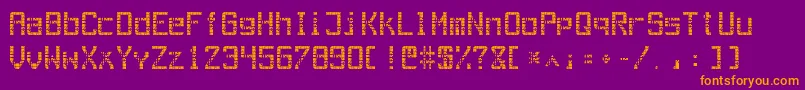 OutAegLcd Font – Orange Fonts on Purple Background