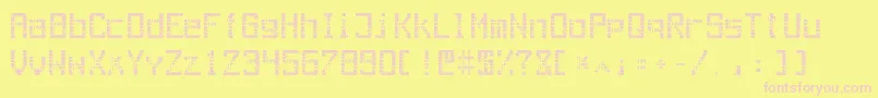 OutAegLcd Font – Pink Fonts on Yellow Background