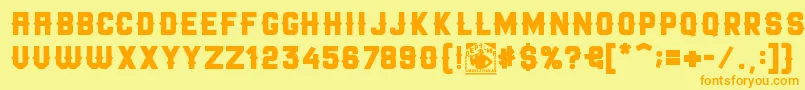 More about Depalma Font Depalma Font – Orange Fonts on Yellow Background