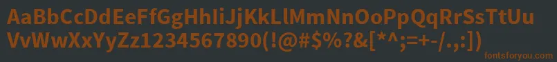 Czcionka SourcesansproBold – brązowe czcionki na czarnym tle