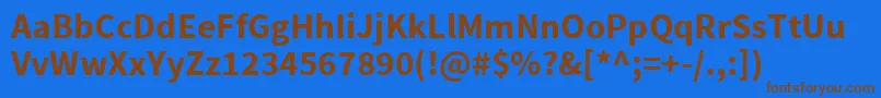 SourcesansproBold Font – Brown Fonts on Blue Background