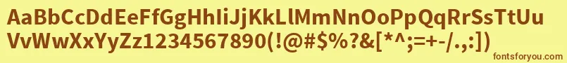 Шрифт SourcesansproBold – коричневые шрифты на жёлтом фоне