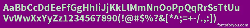 SourcesansproBold Font – Green Fonts on Purple Background