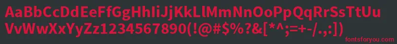SourcesansproBold Font – Red Fonts on Black Background