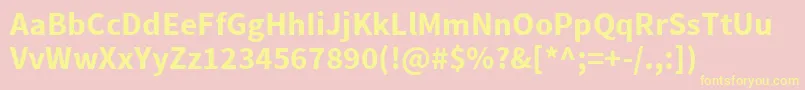 SourcesansproBold Font – Yellow Fonts on Pink Background
