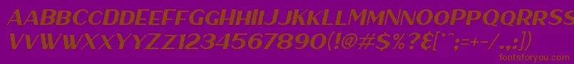 HaarlemSansItalic Font – Brown Fonts on Purple Background