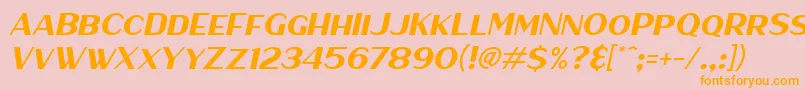 HaarlemSansItalic Font – Orange Fonts on Pink Background