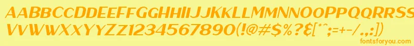 HaarlemSansItalic Font – Orange Fonts on Yellow Background