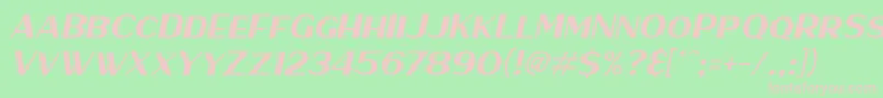 HaarlemSansItalic-fontti – vaaleanpunaiset fontit vihreällä taustalla